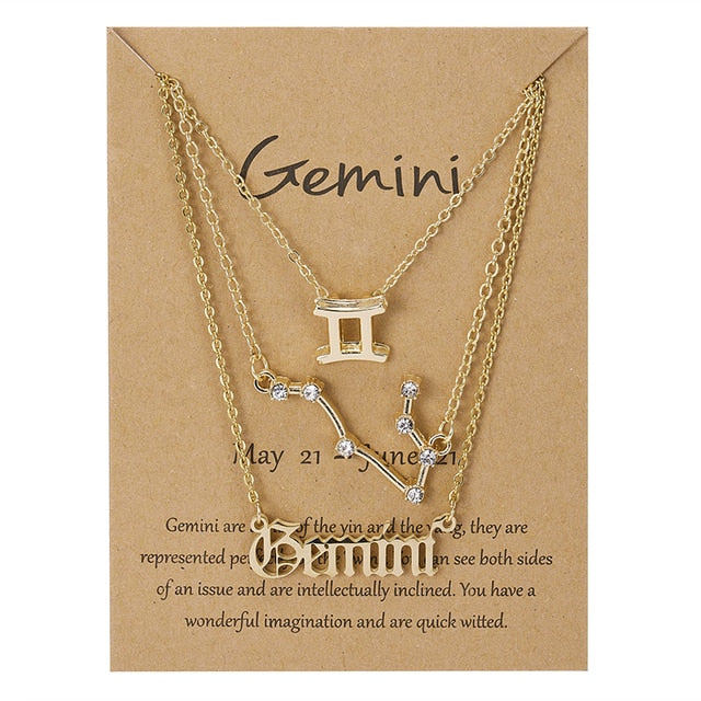 Zodiac Sign Necklace With Cardboard Card Premier Distributers