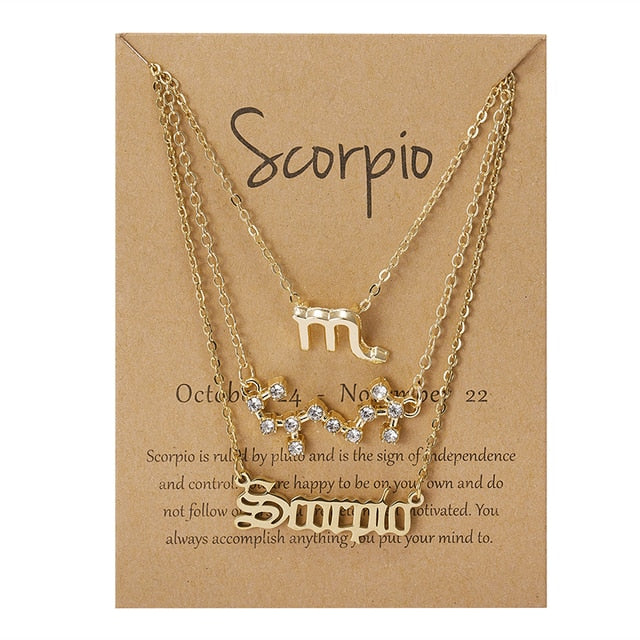 Zodiac Sign Necklace With Cardboard Card Premier Distributers