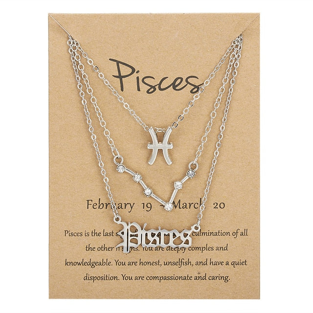 Zodiac Sign Necklace With Cardboard Card Premier Distributers