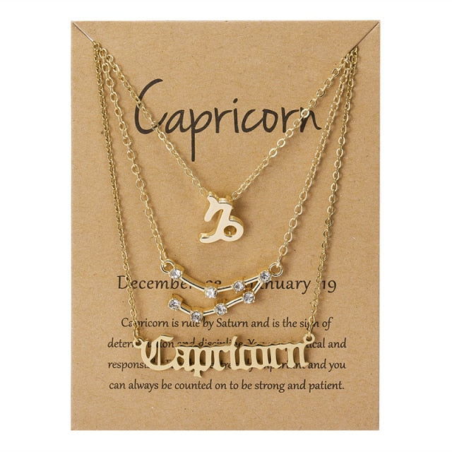 Zodiac Sign Necklace With Cardboard Card Premier Distributers