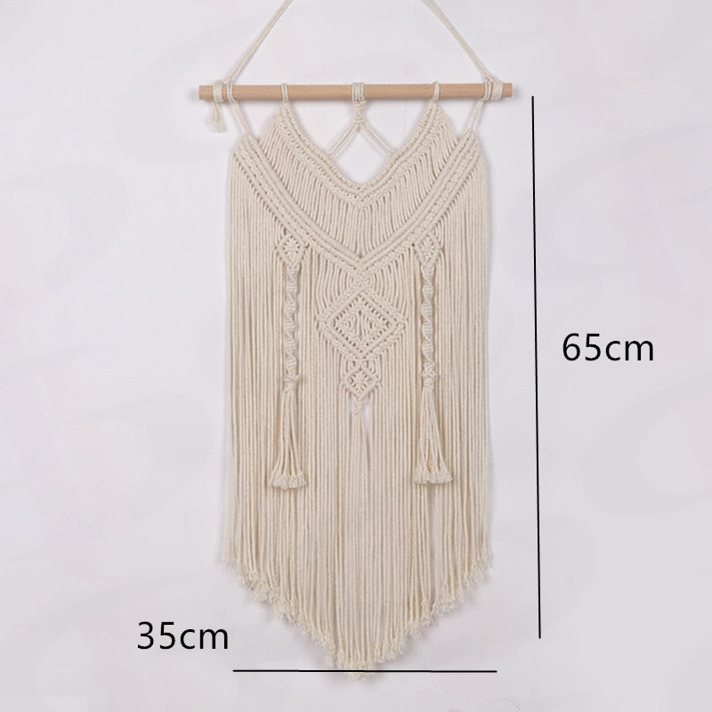 NEW Macrame Wall Hanging Tapestry Cotton Rope Tassel Hand Woven Bohemian Tapestry Geometric Art Beautiful Living Room Home Decor The Good Home Store