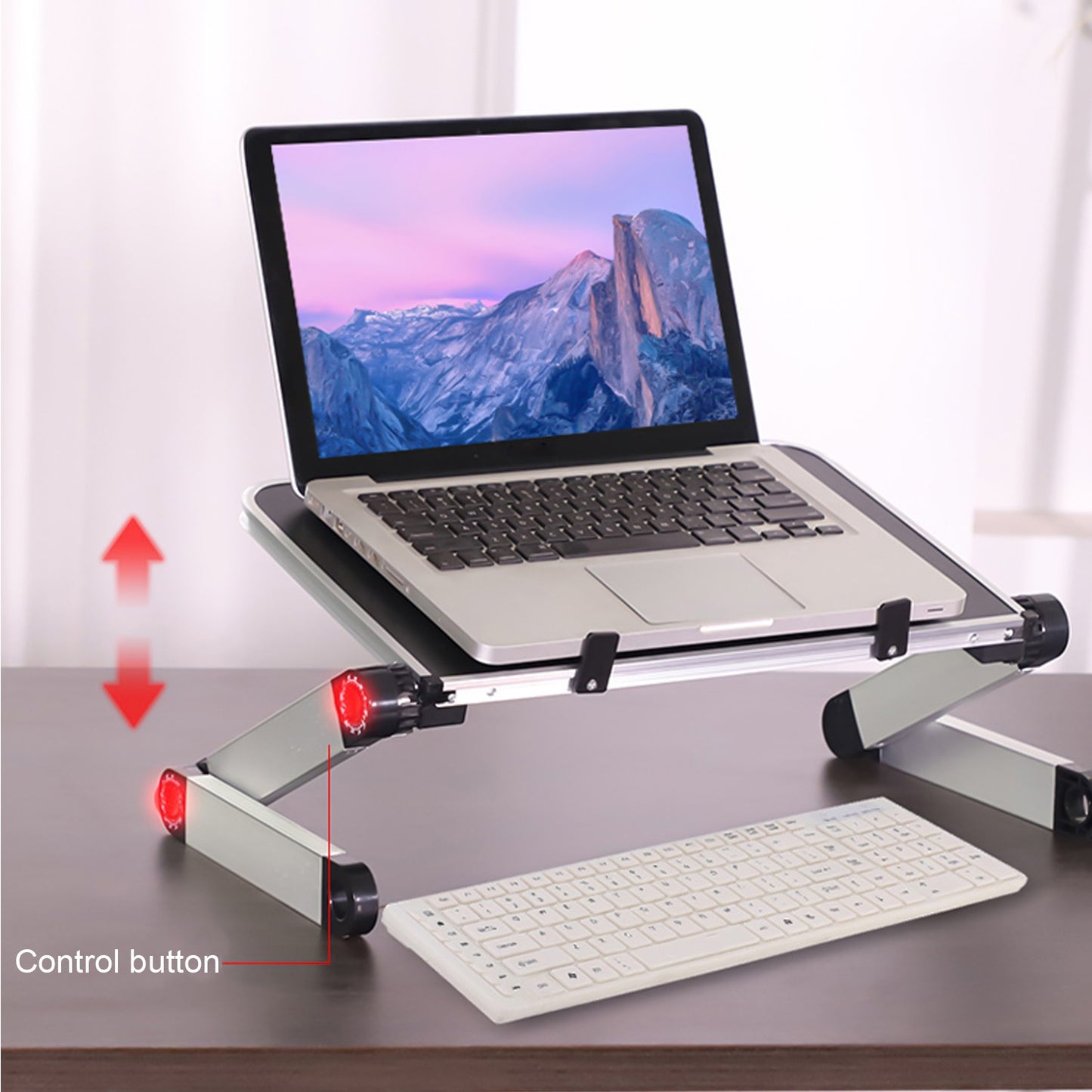 360 Degree Adjustable Foldable Laptop Support Desk Stand Holder Riser for Home Office School Indoor Outdoor Use Black The Good Home Store