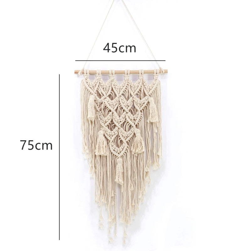 NEW Macrame Wall Hanging Tapestry Cotton Rope Tassel Hand Woven Bohemian Tapestry Geometric Art Beautiful Living Room Home Decor The Good Home Store