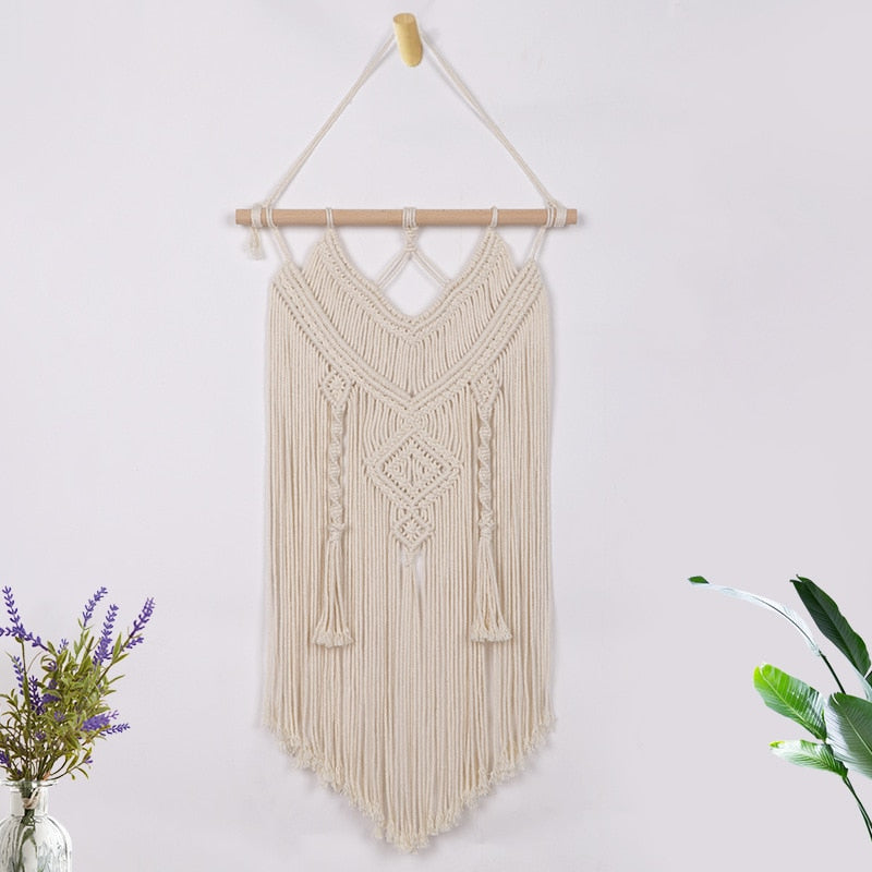 NEW Macrame Wall Hanging Tapestry Cotton Rope Tassel Hand Woven Bohemian Tapestry Geometric Art Beautiful Living Room Home Decor The Good Home Store