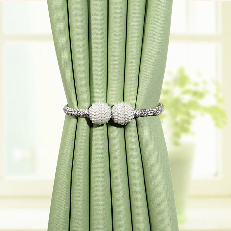 Magnetic Curtain Clip Room Accessories Pearl Ball Curtains Holder Buckle Rope Tieback Home Decor Hanging Ball Tie Back Holdback The Good Home Store