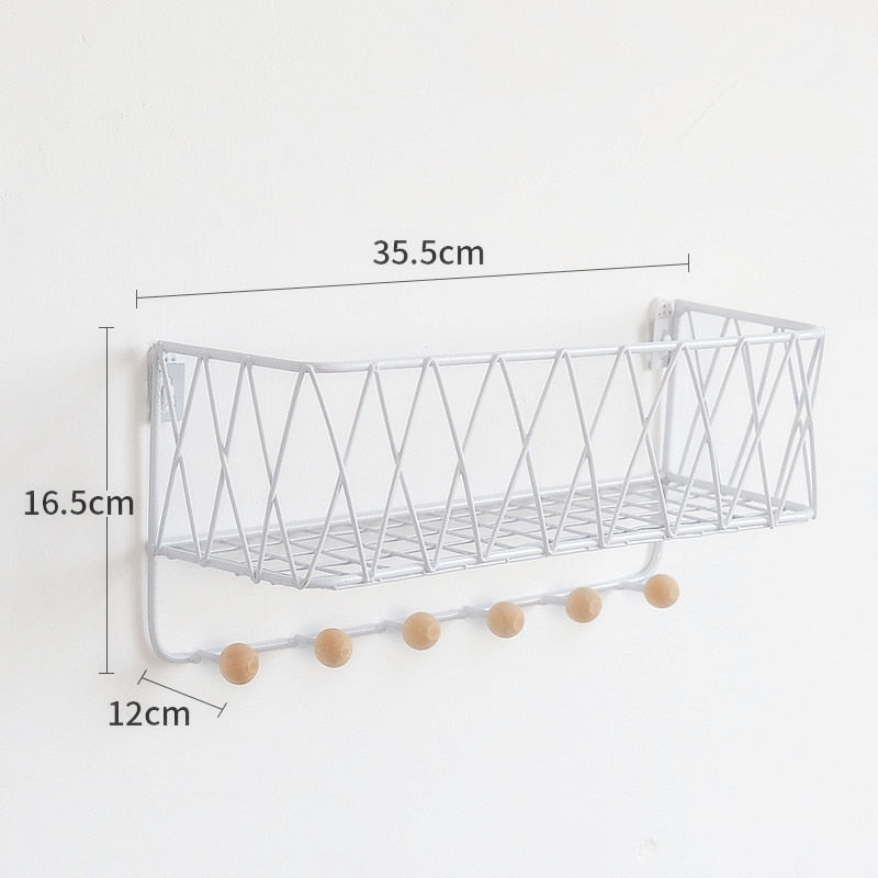 Iron Grid Wall Shelf Wall-mounted Storage Rack Hanger for Home Decor Ornaments Display Bonsai Holder The Good Home Store