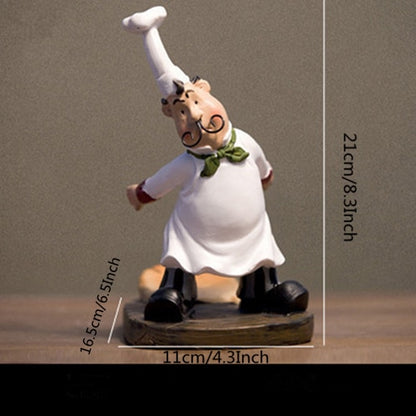 VILEAD 21cm Resin Mustache Chef Back Wine Rack Figurines Creative Restaurant Ornament People Gift European Crafts Home Decor The Good Home Store