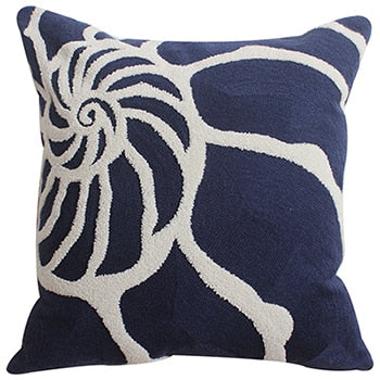 Home Decor Emboridered Cushion Cover Navy Starfish Shell  Canvas Pillow Case Cotton Suqare Embroidery Pillow Cover 45x45cm The Good Home Store