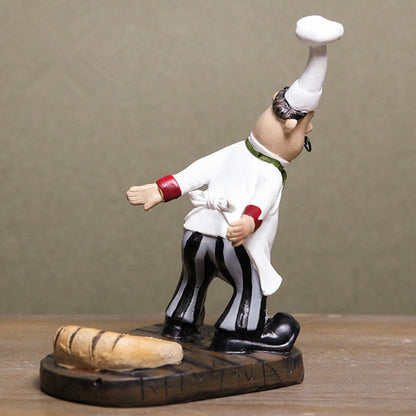 VILEAD 21cm Resin Mustache Chef Back Wine Rack Figurines Creative Restaurant Ornament People Gift European Crafts Home Decor The Good Home Store