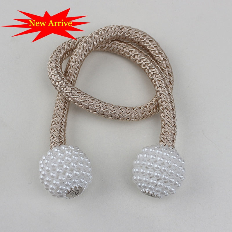 Magnetic Curtain Clip Room Accessories Pearl Ball Curtains Holder Buckle Rope Tieback Home Decor Hanging Ball Tie Back Holdback The Good Home Store