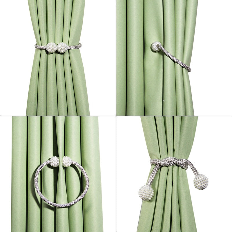 Magnetic Curtain Clip Room Accessories Pearl Ball Curtains Holder Buckle Rope Tieback Home Decor Hanging Ball Tie Back Holdback The Good Home Store