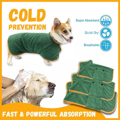 Pet Drying Coat Absorbent Bathrobe Towel Large Medium Small Dog Cat Super Fast Drying Moisture Bath Bags Robe Soft Adjustable Premier Distributers