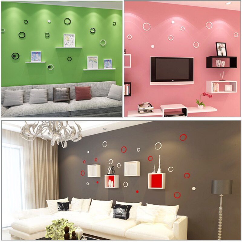 5pcs 3d Mirror Acrylic Wall Stickers Circle Decorative Stickers Room Decoration Home Decor Living Room Luxury Style Bedroom The Good Home Store