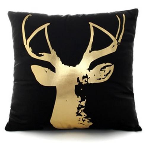 Black Golden Leaves Cushion Brozing Gold Foil Cushion Decorative Pillows Home Decor Throw Pillow Almofadas Decorativas Para Sofa The Good Home Store