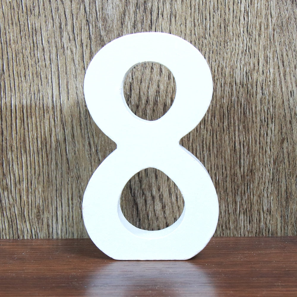 8 CM Letras Decorativas Grandes White Wooden Letters Home Decor Wedding Decoration DIY Personalised Name Design Free Standing The Good Home Store
