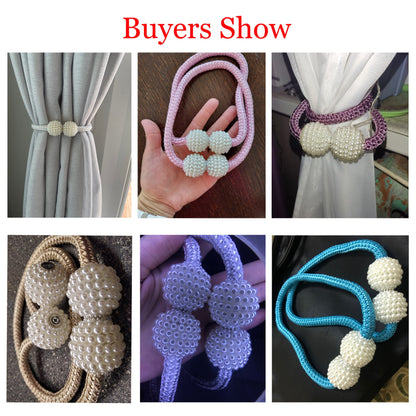 Magnetic Curtain Clip Room Accessories Pearl Ball Curtains Holder Buckle Rope Tieback Home Decor Hanging Ball Tie Back Holdback The Good Home Store