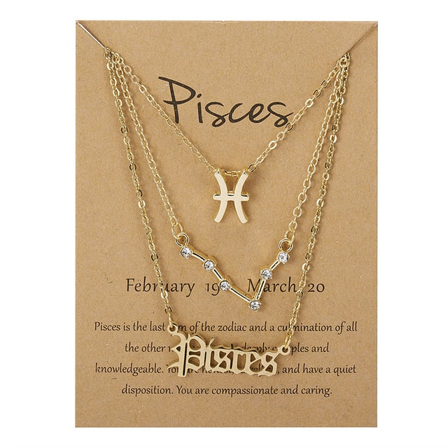 Zodiac Sign Necklace With Cardboard Card Premier Distributers